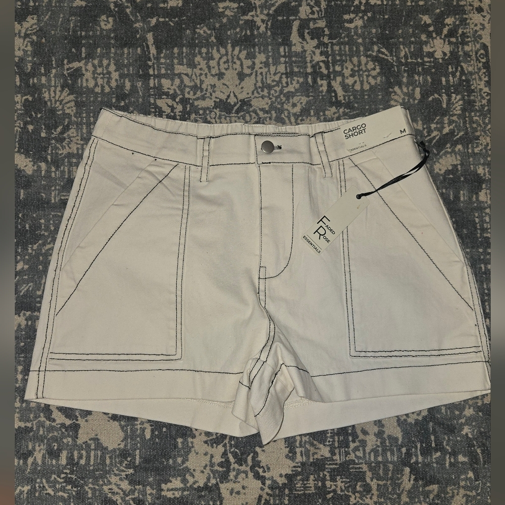 FP White Cargo Women Shorts